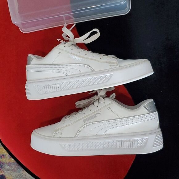 Puma Women's Smash Platform V3 Pop-Up White Size 8 - Picture 12 of 15